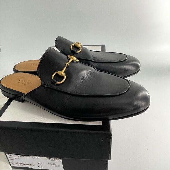 Gucci WOMEN'S PRINCETOWN LEATHER SLIPPER - Picture 11 of 12